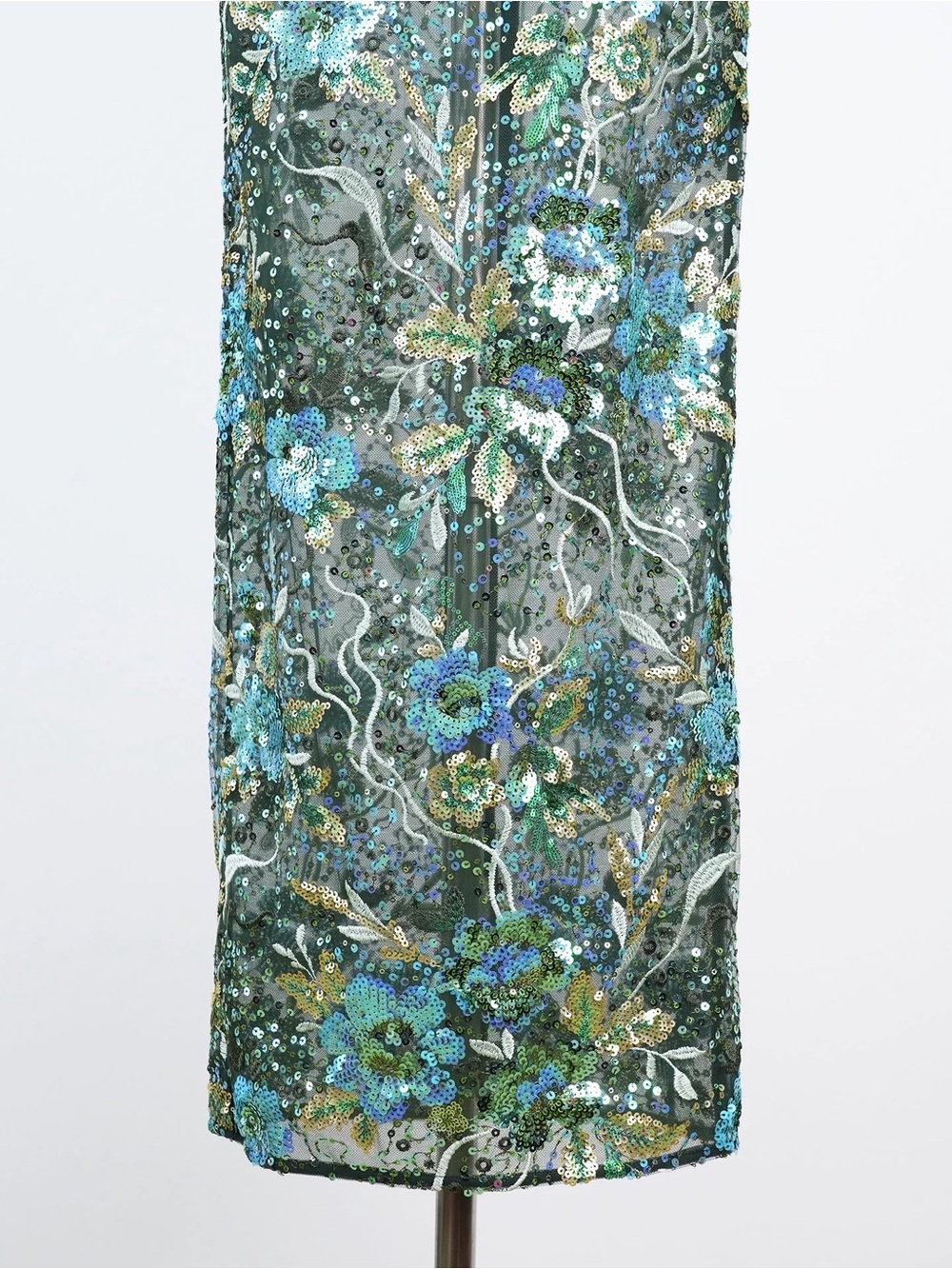 Bronx and Banco NWOT Strapless Sequin Floral Maxi Dress - Teal & Olive Size XS&S - Picture 10 of 12